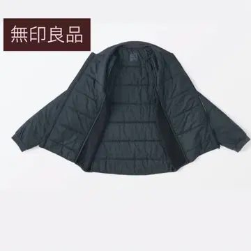 MUJI/무인양품 워셔블 솜 충전 액티브 블루종 블랙 L