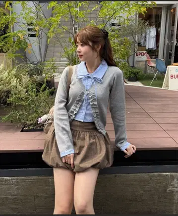 [ 레미@re.__mi23 셀렉 ] 프릴 도킹 가디건