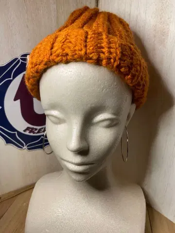 오렌지 니트 모자