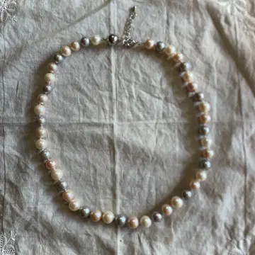 진주 목걸이 핑크 그레이 화이트