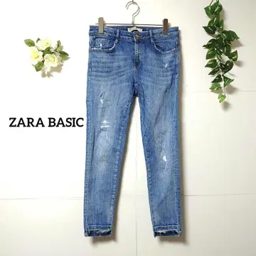 자라 베이직 데미지 스키니 데님 청바지 스트레치 빈티지