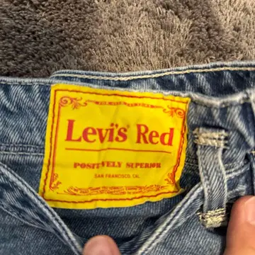 리바이스 레드 스트레이트 데님 파란색