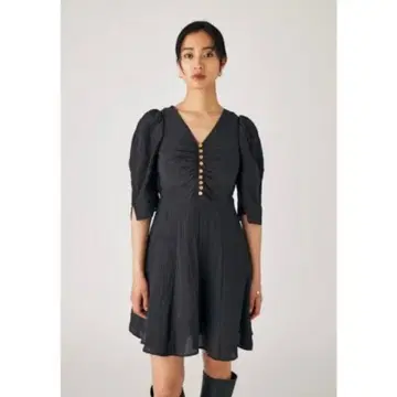 MOUSSY 하프 슬리브 드레스 블랙