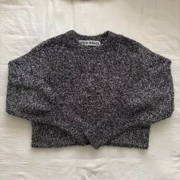 CITEN 라메 크롭 스웨터