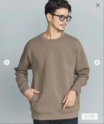 BEAUTY&YOUTH 더블 니트 크루넥 맨투맨