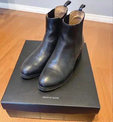 ADAM ET ROPE 블랙 사이드 고어 부츠