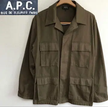 새상품급 프랑스제 A.P.C 아페쎄 워크 하프 코트 카키 밀리터리