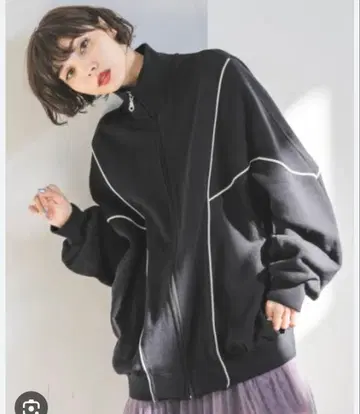 PAGEBOY 트랙 맨투맨 블랙 F