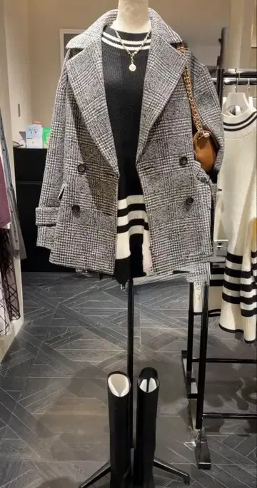 마이 스트라다 매장 한정판 P 코트 체크 S