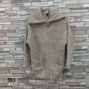 베이지 계열 M 사이즈 풀 집업 가디건