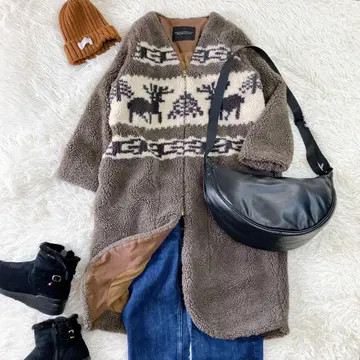 새상품급 써니클라우드 펠리시모 카우친 보아 롱 코트 코쿤