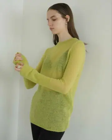 CLANE GRADATION SLEEVE MOHAIR KNIT TOPS