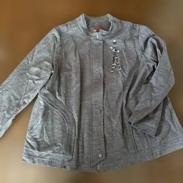 토피즈 그레이 스탠드 카라 자켓