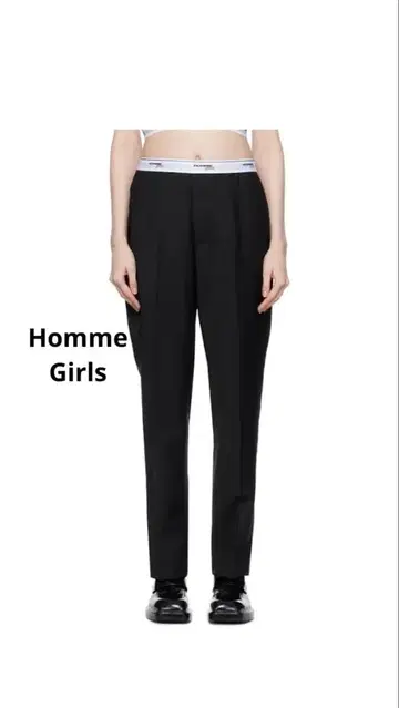 HommeGirls 블랙 클래식 옴걸 블랙 팬츠