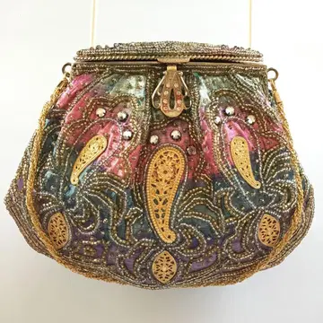 전체 비즈 장식 백 덮개 포함 체인 포함