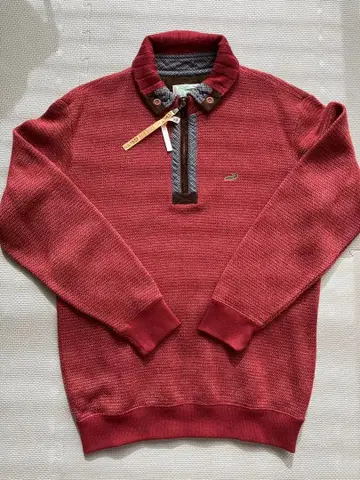 Crocodile 니트 스웨터 L 빨간색 브라운