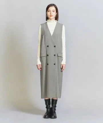 새상품급 BEAUTY&YOUTH 2WAY 트윌 오버롤 스커트 & 베스트