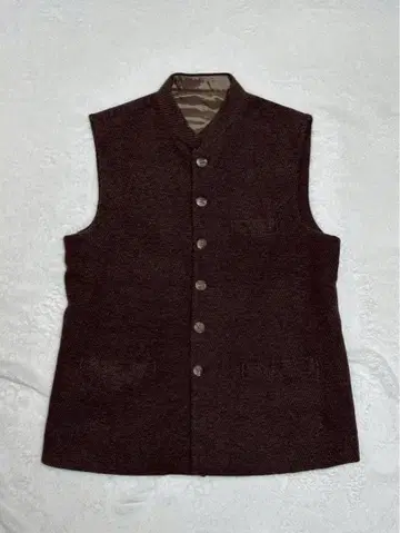 Bnanza 스탠드 카라 베스트 구제 의류