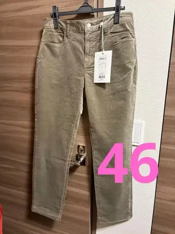 새상품 23구 데님 46 데님 큰 사이즈 세탁 가능 벨벳 스트레치 팬츠