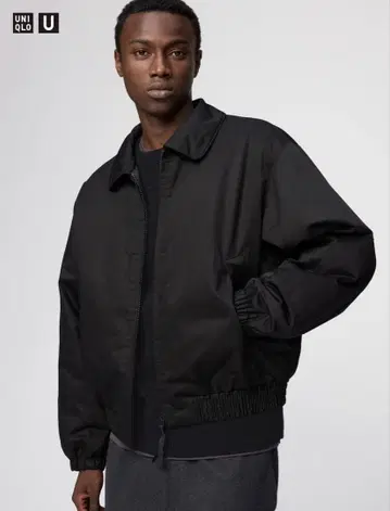 유니클로 U 퍼프 테크 숏 블루종 L