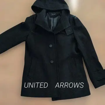 유나이티드 애로우즈 남성용 블랙 피 코트 L 사이즈