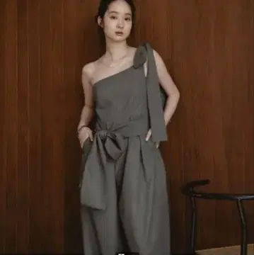 mideal 리본 디테일 콤비네존