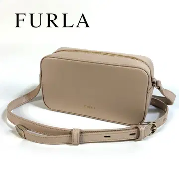 [컨디션 최상] FURLA 숄더백 사코슈 베이지 골드 금장 장식