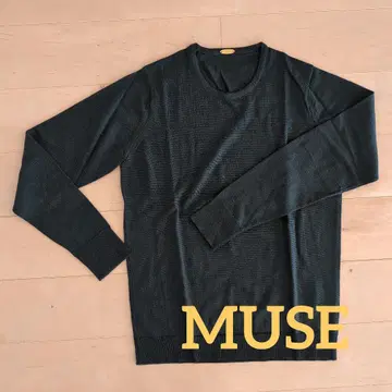 MUSE 100% 울 긴팔 니트 다크 그린