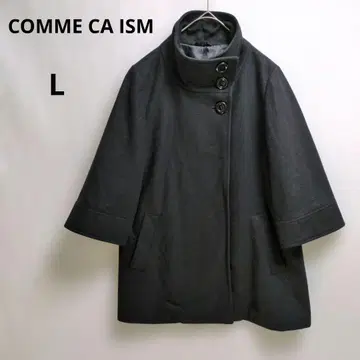 컴시즘 울 코트 블랙 L 7~8분 소매