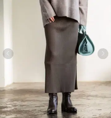 NOBLE 골지 타이트 스커트 36 그레이