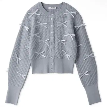 SNIDEL 리본 모티브 가디건 라이트 블루