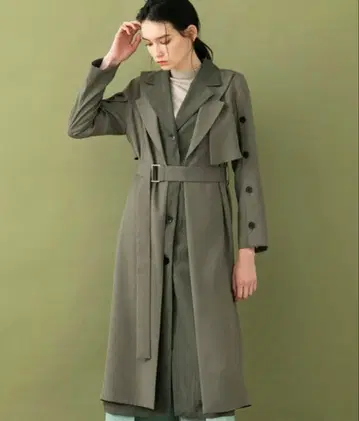UNITED TOKYO 더블 레이어드 노치 코트 벨트 포함