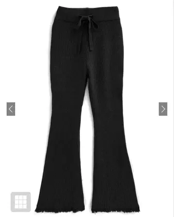 드로스트 프린지 플레어 리브 니트 팬츠 2세트