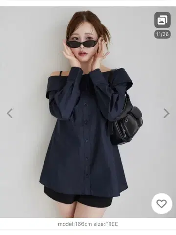 새상품 NICE CLAUP 오프숄더 셔츠 원피스