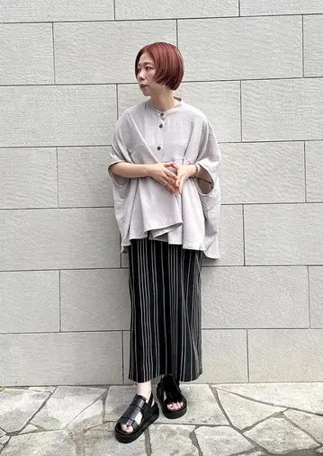 osmosis 스트라이프 니트 스커트