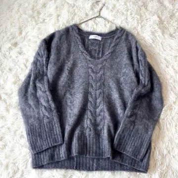 SLOBE IENA 라쿤 케이블 V넥 풀오버