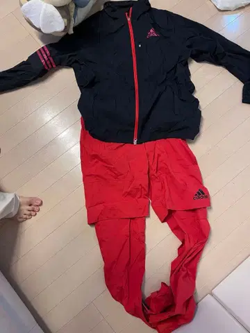 adidas climaproof 우비 L/6 블랙/빨간색