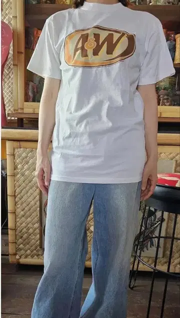 엔더 A&W T셔츠 화이트 정품 A&W ROOTBEER 반팔