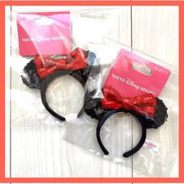도쿄 디즈니 리조트 미니 머리띠 스팽글 키링 2개