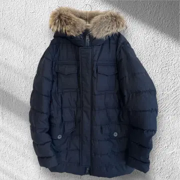 [ 새상품급 ] HERNO 사이즈 50 네이비 다운 자켓 퍼 포함