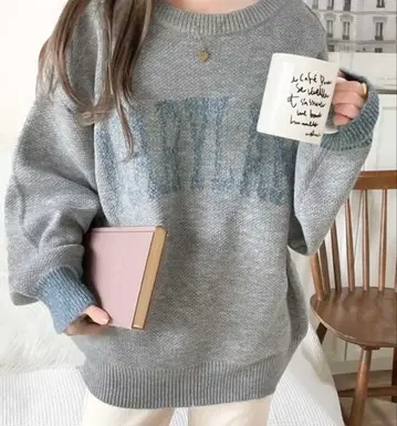 2wayMIX 얀 바이컬러 로고 니트 풀오버