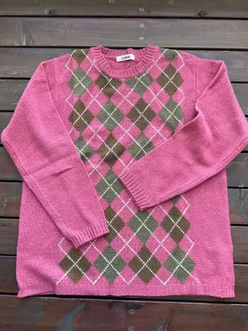 LAGISH 울100% 아가일 무늬 스웨터