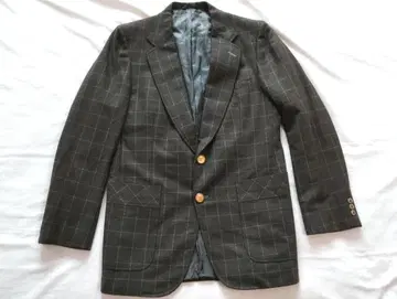 빈티지 테일러드 자켓 40 체크 무늬 RN39566