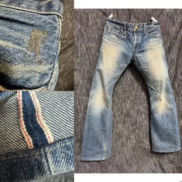 5351 풀옴 고급 라인 SCHORL 송치 셀비지 데님 금실 자수