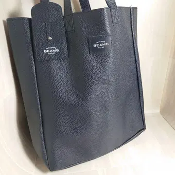 BEAMS 빔즈 네이비 가죽 토트백 A4 사이즈
