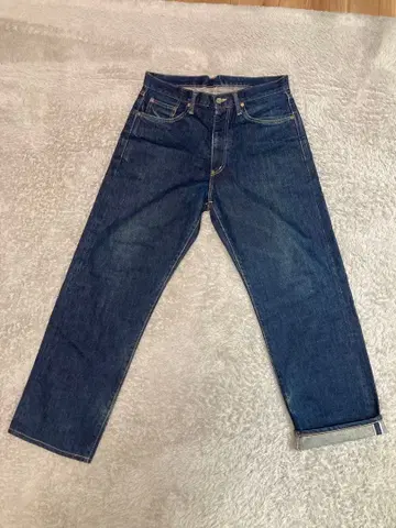 post overalls 데님 팬츠 빨간색 스티치 신치 벨트