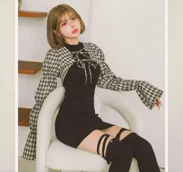 다리치 셔링 볼레로 미니 원피스 FL 택 포함 새상품