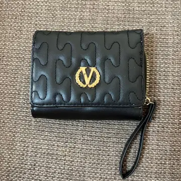 블랙 3단 폴더형 지갑 엠보싱 가공 로고 포함