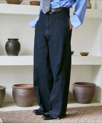 soerte wide straight denim pants