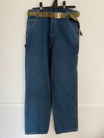 블루 스트레이트 데님 벨트 포함